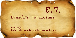 Brezán Tarziciusz névjegykártya